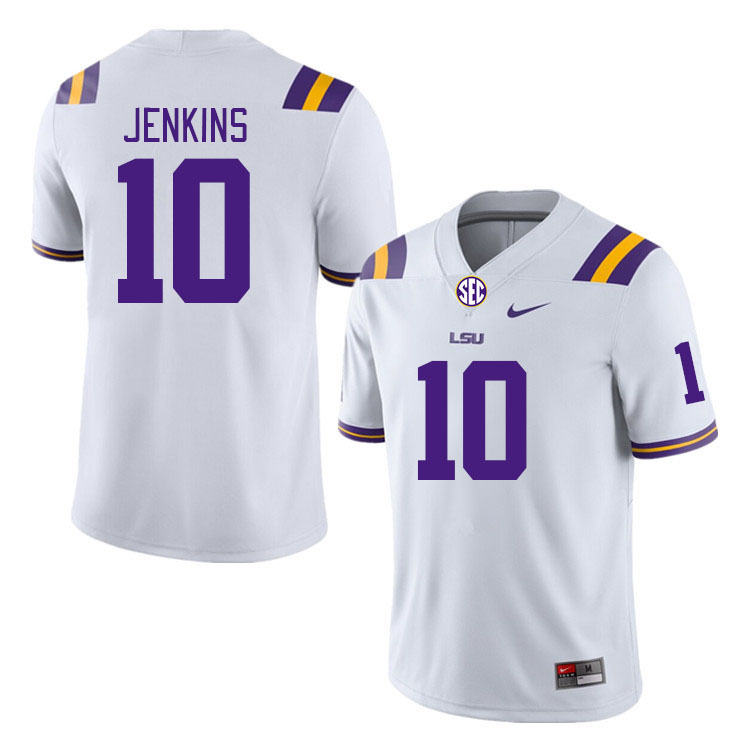 LSU Tigers #10 Jaray Jenkins College Football Jerseys Stitched Sale-White